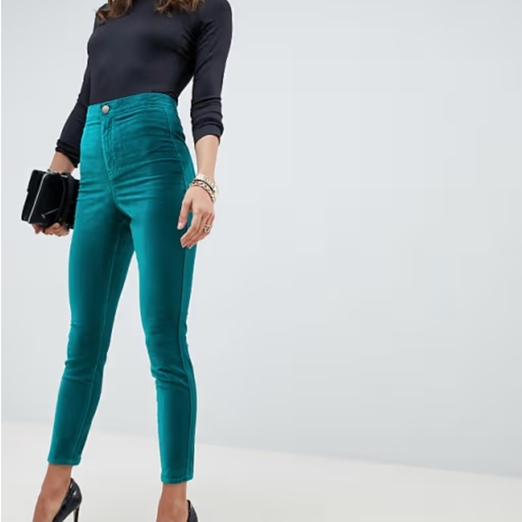 ASOS Pants - ASOS DESIGN Rivington High-Waisted Velvet Pants